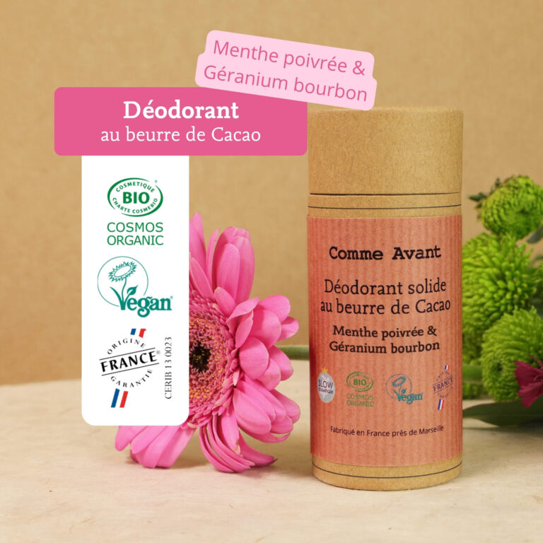 Comme Avant - Déodorant solide géranium & menthe poivrée - Version 3 – Lot de 2 recharges