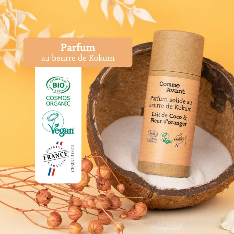 Comme Avant - Parfum solide sucré et fruité au beurre de kokum - Version 2 – 1 parfum - 20g / Monoï vanillé