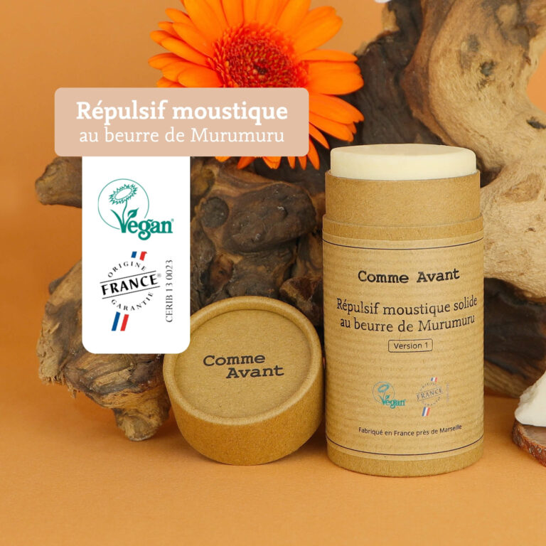 Comme Avant - Répulsif anti-moustique solide au beurre de murumuru - Version 2 – 1 répulsif anti-moustique - 80g