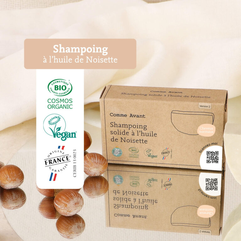 Comme Avant - Shampoing solide cheveux normaux à l'huile de noisette - Version 2 – 1 pain de shampoing - 420g