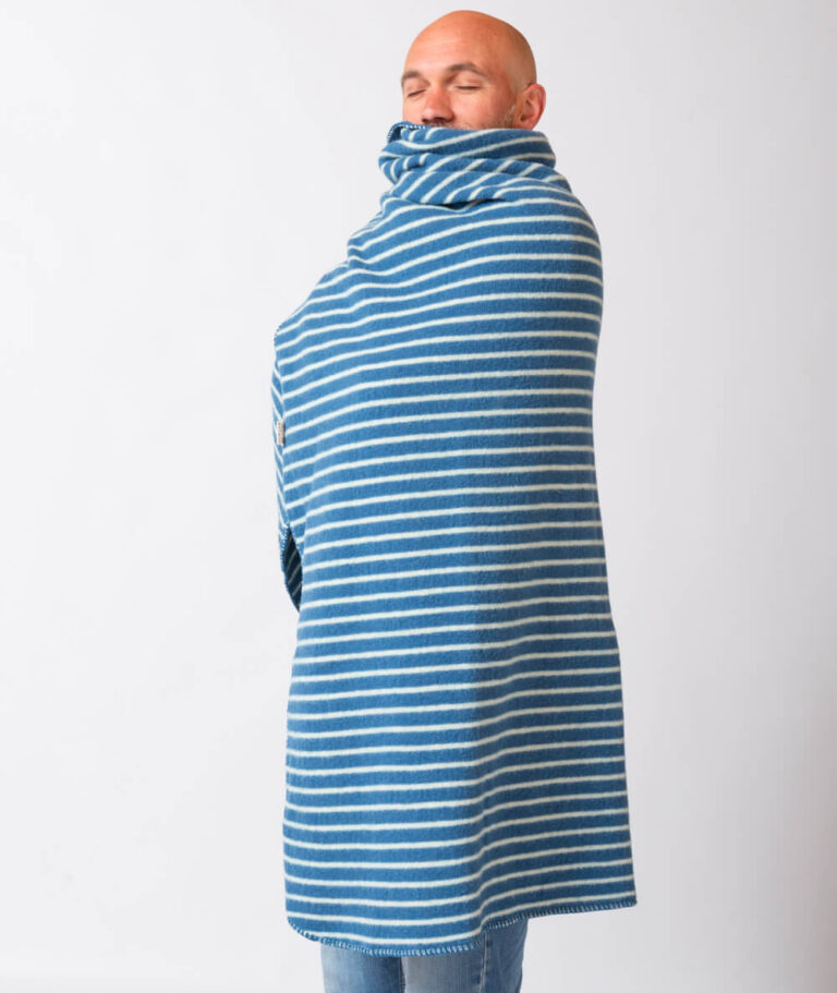 Ardelaine - Plaid tricoté en laine mérinos- Coloris rayés