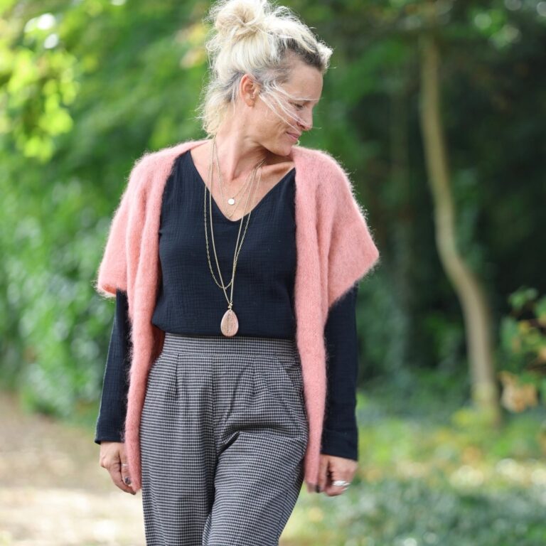 Meta SS25 - Le Pantalon Cocoon Louis — flanelle douce à carreaux noir ficelle – M