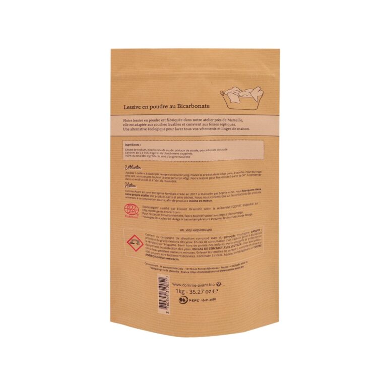 Comme Avant - Lessive en poudre au bicarbonate - Version 2 – 1 lessive - 1kg
