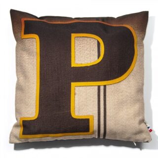 Maron Bouillie - Housse de coussin alphabet lettre P