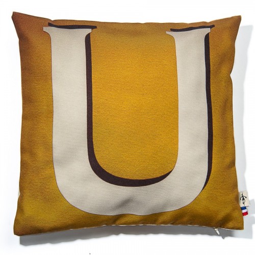 lettre u MARON BOUILLIE - Housse de coussin alphabet lettre U