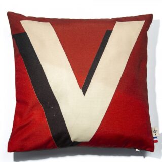 Maron Bouillie - Housse de coussin alphabet lettre V