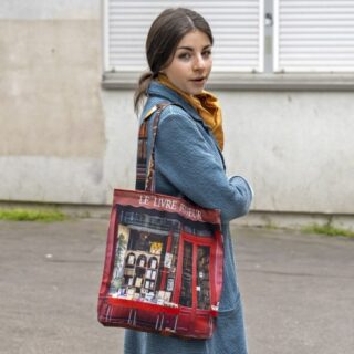 Tote bag Paris Le livre penseur par la marque Maron Bouillie Maron Bouillie - Tote bag Paris Le livre penseur
