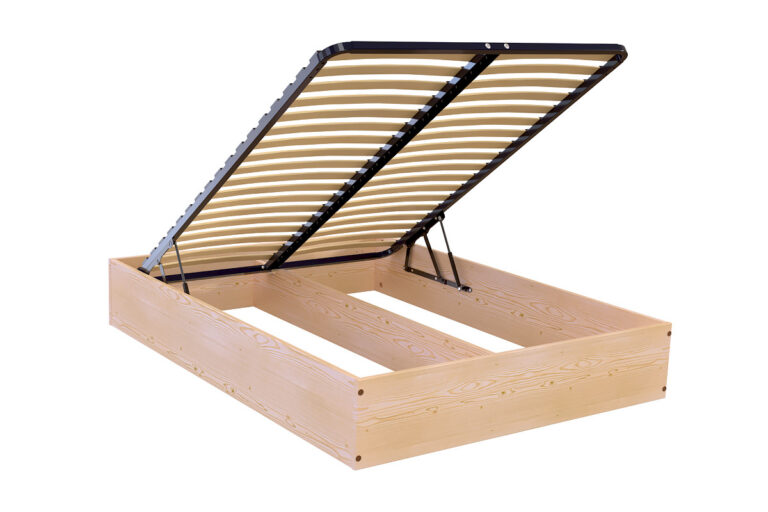 ABC MEUBLES - Lit coffre 2 places bois massif robuste - 140x190