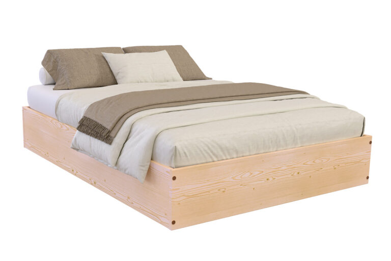 ABC MEUBLES - Lit coffre 2 places bois massif robuste - 160x200
