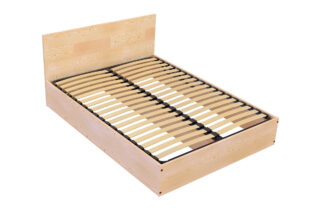 ABC Meubles - Lit coffre 2 places avec tête de lit en bois – 160×200