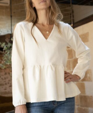 Blouse Lou – Velours côtelé par la marque April et C April et C - Blouse Lou – Velours côtelé