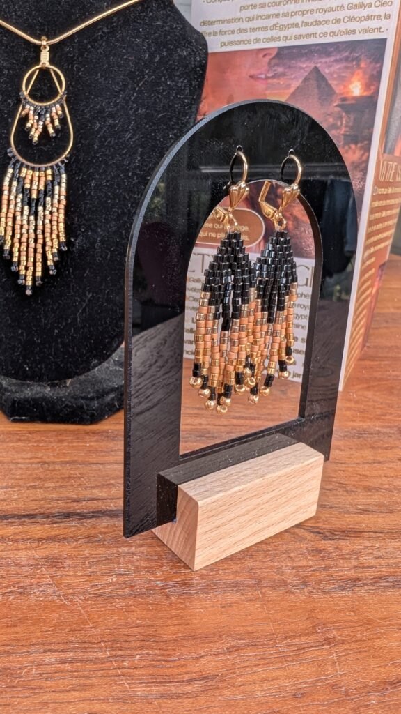 Valdyria - Mini Boucles d’Oreilles Galilya Cleo Ébène