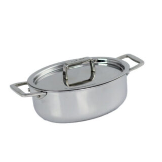 CRISTEL - Mini faitout ovale CRISTEL Castel Pro en inox 15cm avec couvercle
