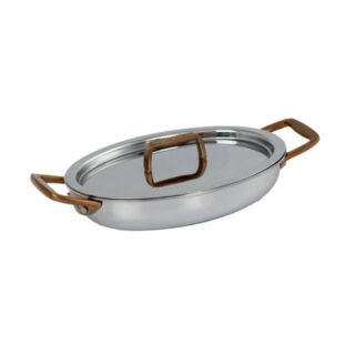 CRISTEL - Mini plat ovale CRISTEL Castel Pro en inox finition cuivrée 15cm avec couvercle