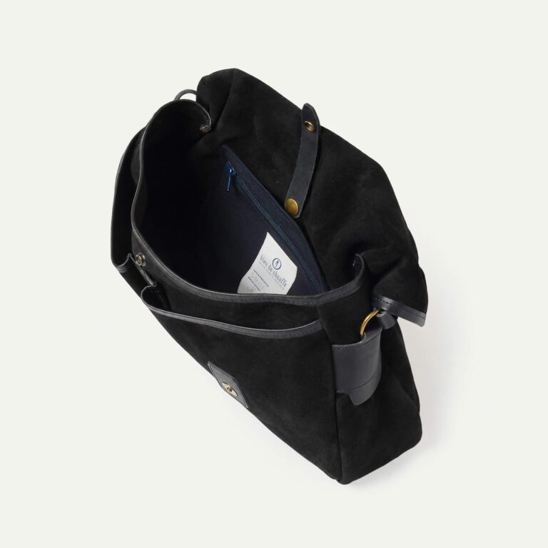 Bleu De Chauffe - Musette du pêcheur M / Cuir Velours - Noir