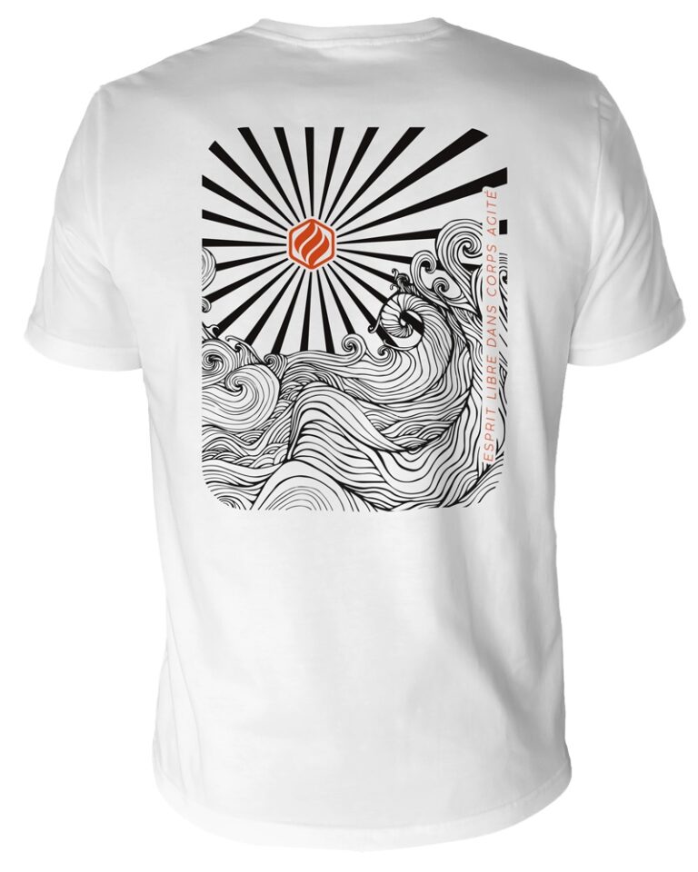 Adrenagliss - Niijima - Teeshirt homme fabriqué en France en coton bio – Gris chiné