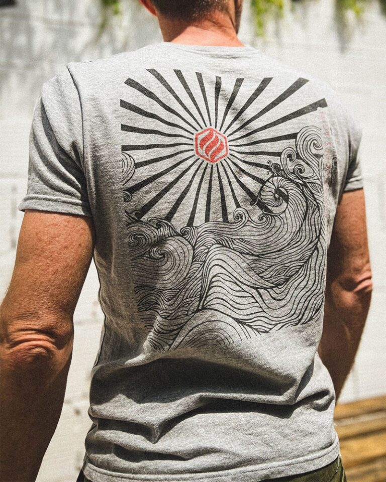 Adrenagliss - Niijima - Teeshirt homme fabriqué en France en coton bio – Gris chiné