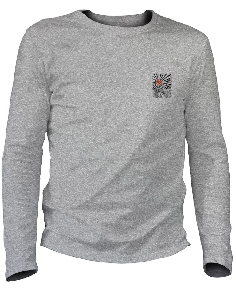 Adrenagliss - Nijima - TEE SHIRT MANCHES LONGUES HOMME FABRIQUÉ EN FRANCE EN COTON BIO – Gris chiné
