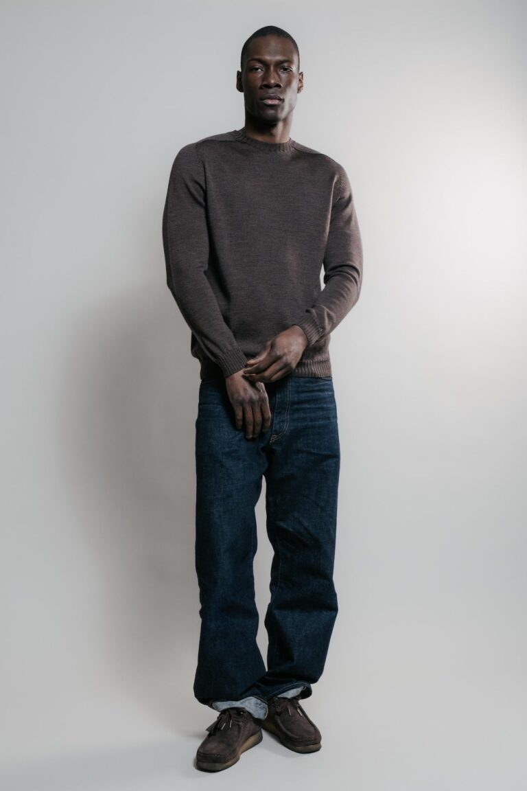 Nitto Knitwear - Pull Col Rond Aris - Marron – XXL