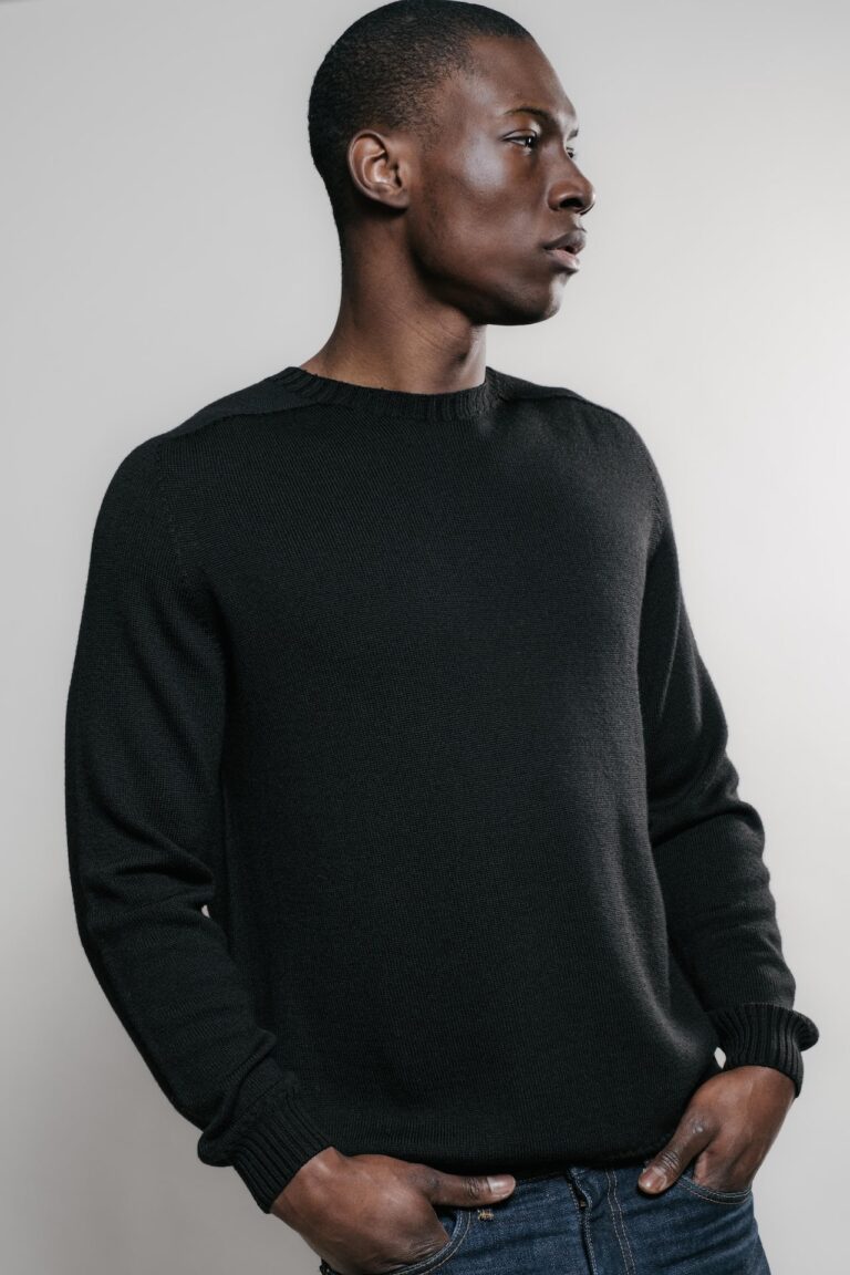Nitto Knitwear - Pull Col Rond Aris - Noir – XXL
