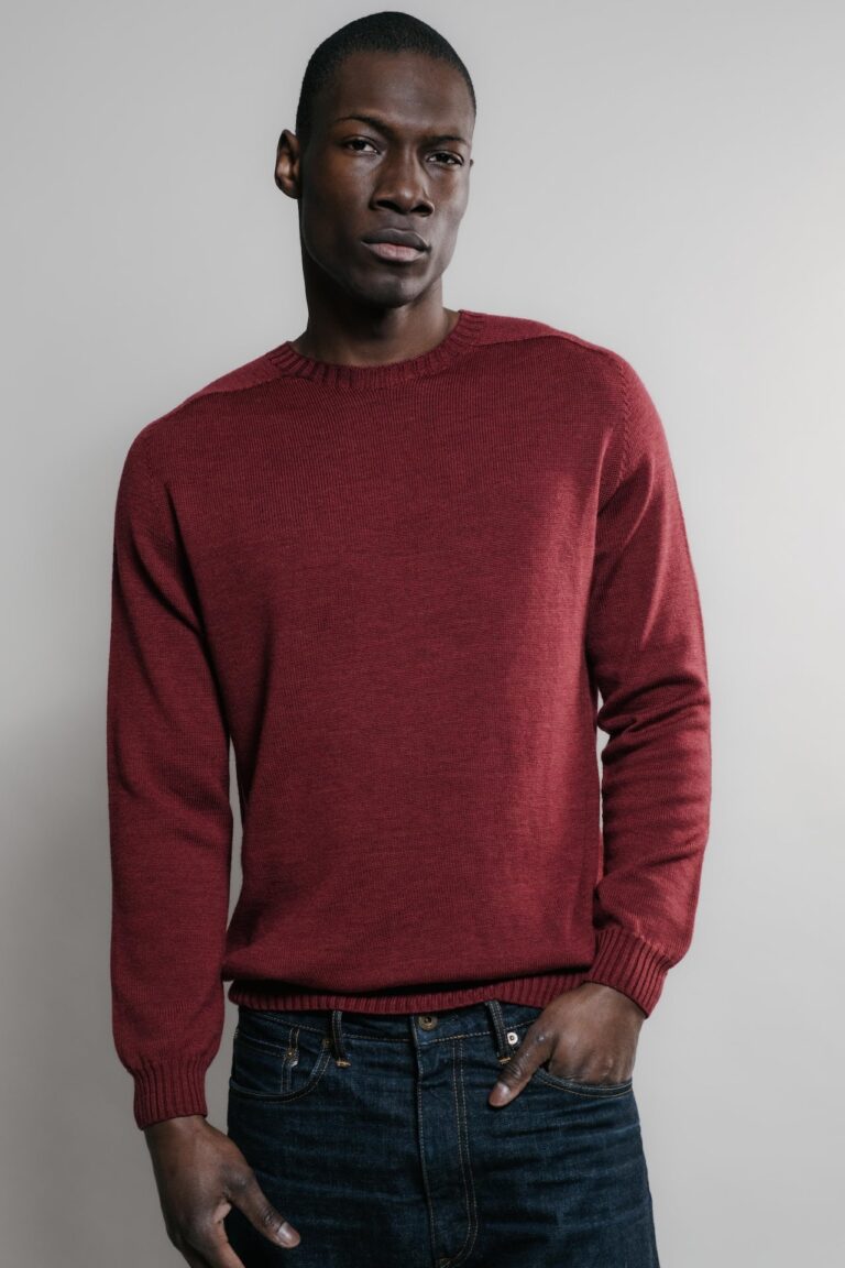 Nitto Knitwear - Pull Col Rond Aris - Rouge Chiné – XL