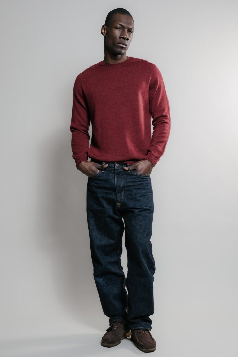 Nitto Knitwear - Pull Col Rond Aris - Rouge Chiné – XL