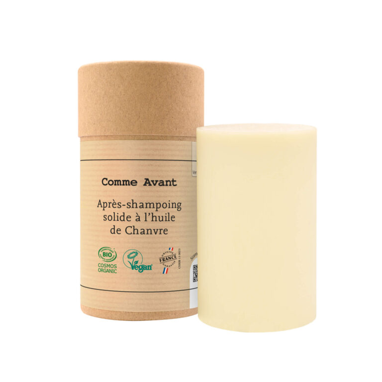 Comme Avant - Après-shampoing solide à l'huile de chanvre - Version 3 – Pain d'après-shampoing - 150g / Lait de Coco & Figue