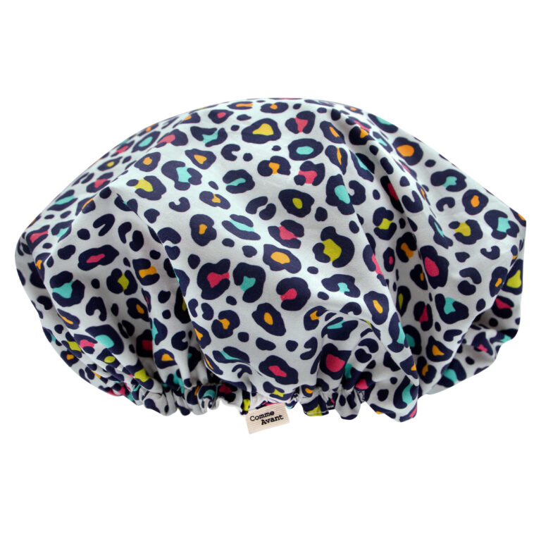 Comme Avant - Bonnet Charlotte de douche en coton - Version 1 – Lot Adulte + Enfant / Fleurs bleues