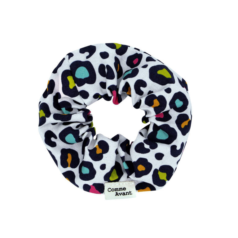 Comme Avant - Chouchou cheveux en coton - Version 1 – Lot Grand + Petit format / Fleurs bleues
