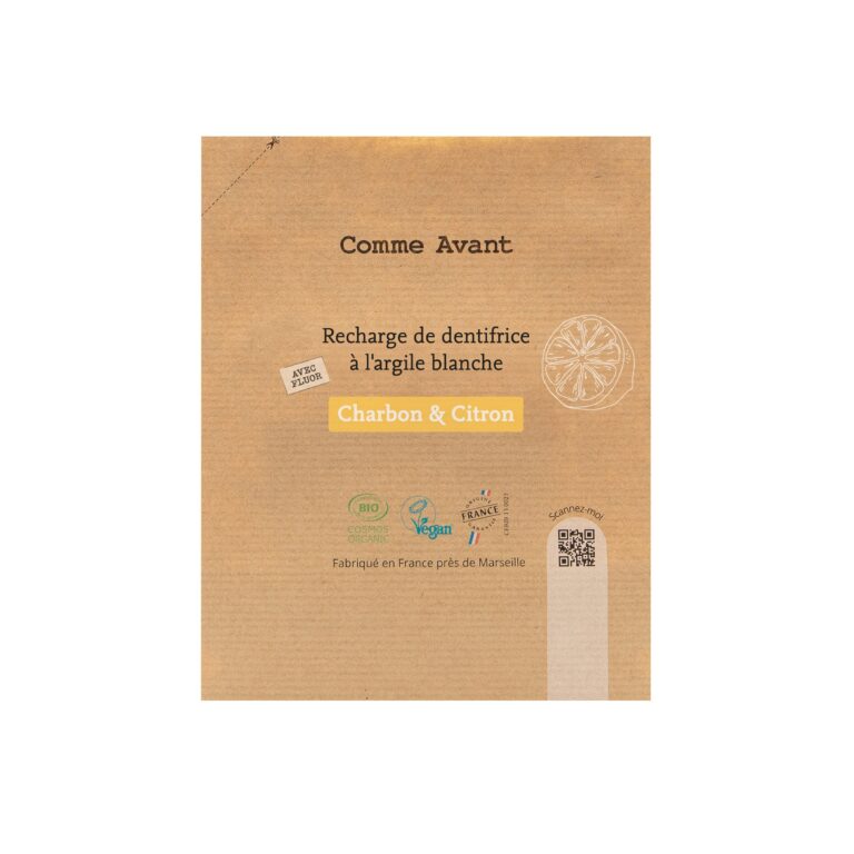 Comme Avant - Dentifrice en pâte au charbon végétal et citron - Version 2 – 1 dentifrice - 90ml