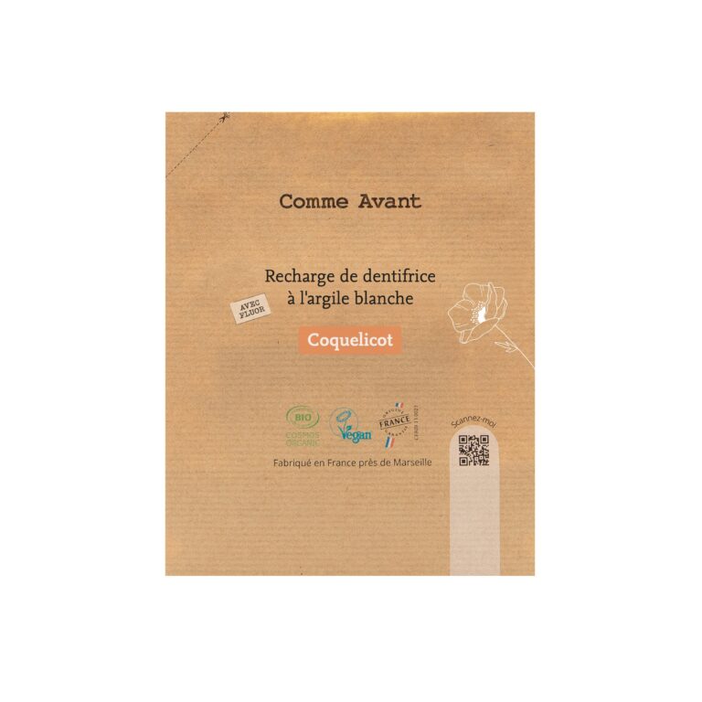 Comme Avant - Dentifrice en pâte au coquelicot - Version 2 – 1 dentifrice - 90ml