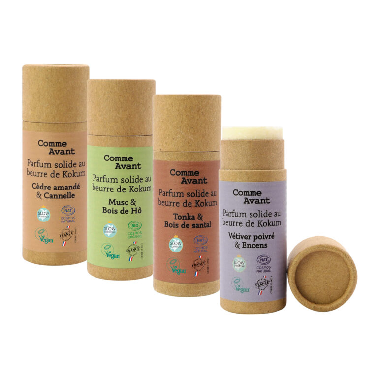 Comme Avant - Mini coffret à suspendre – Stick solaire SPF50 / Parfum Musc & Bois de Hô / Baume à lèvres Menthe