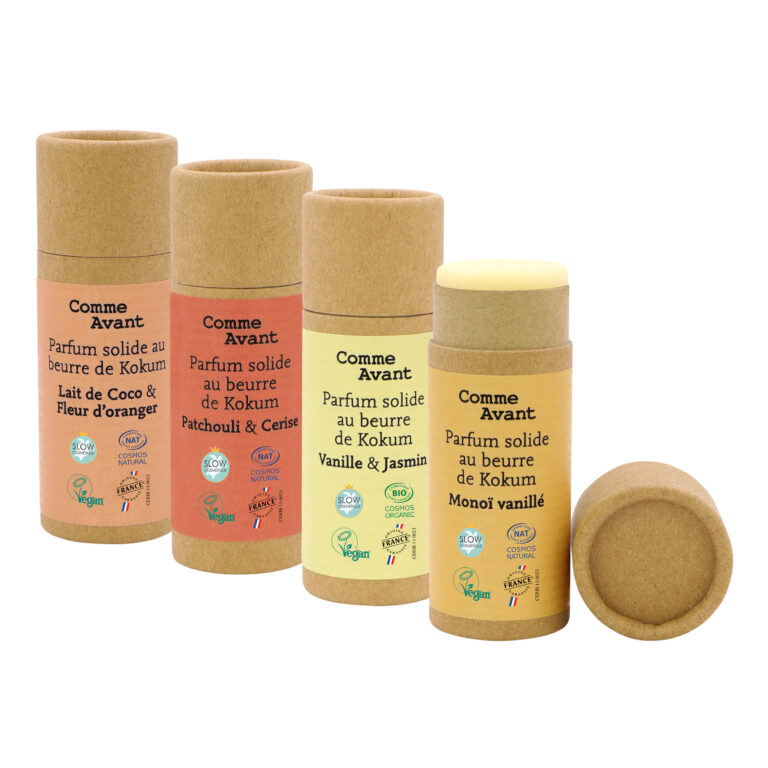 Comme Avant - Mini coffret à suspendre – Stick solaire SPF50 / Parfum Musc & Bois de Hô / Baume à lèvres Menthe