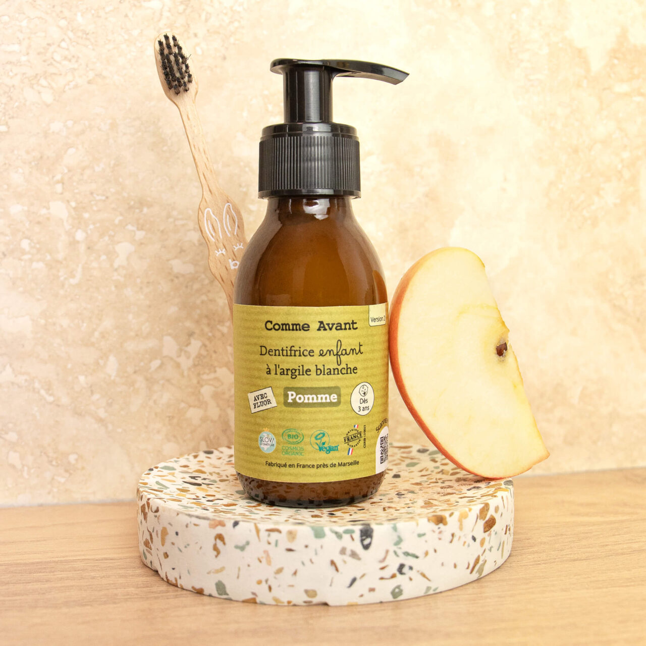 Comme Avant - Dentifrice enfant en pâte à la pomme - Version 2 – 1 recharge de dentifrice - 180ml