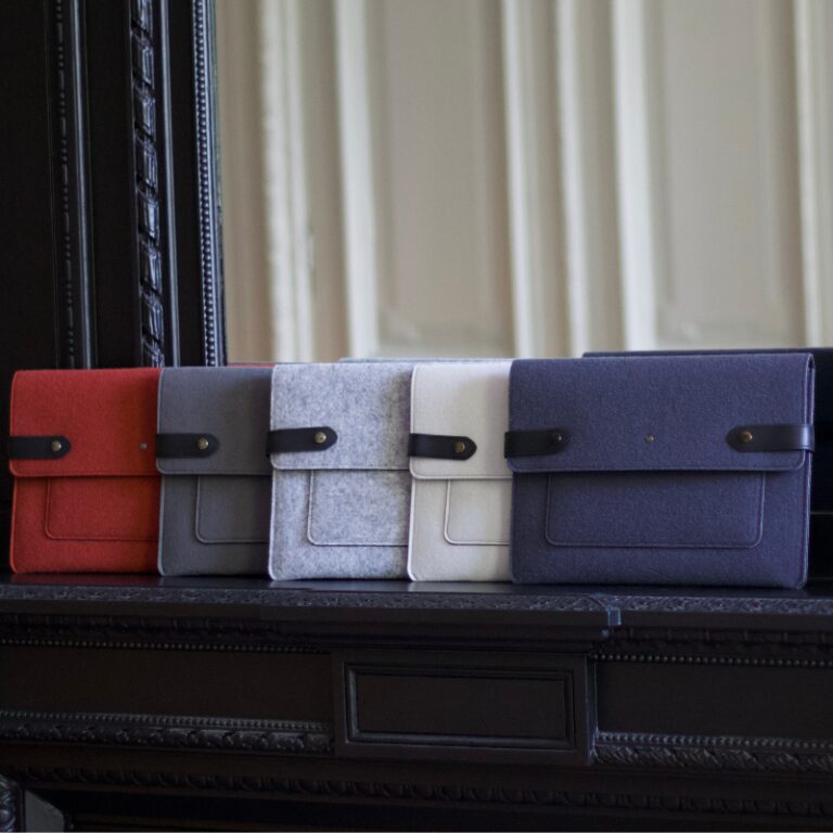 SAINT LAZARE - Pochette ordinateur Made in France - Gris chiné – 14/15 pouces (35