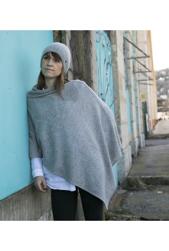 maison-bonnefoy - Poncho Paule en cachemire – Gris