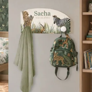 L&rsquo;Atelier BABY&rsquo;SPHERE - Porte-manteau animaux jungle personnalisé