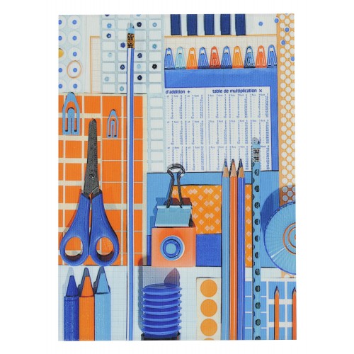 MARON BOUILLIE - Protège cahier La Bricole Orange et bleu – A4