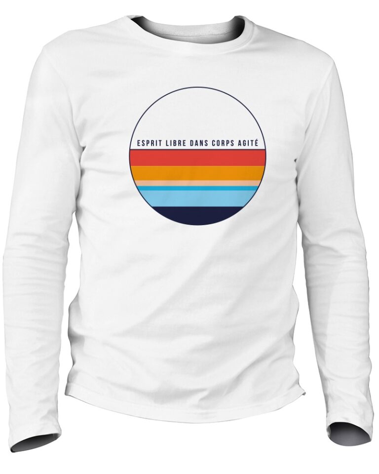 Adrenagliss - REFLET - TEE SHIRT HOMME MANCHES LONGUES FABRIQUÉ EN FRANCE EN COTON BIO – Bleu Marine