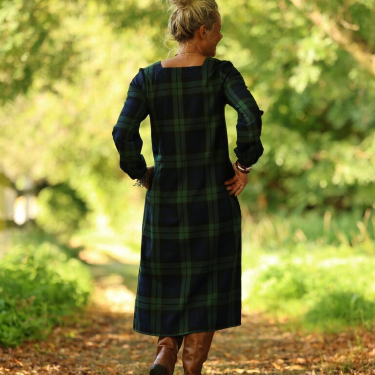 Quintessence - Robe Adélaïde — Tartan vert sapin – L