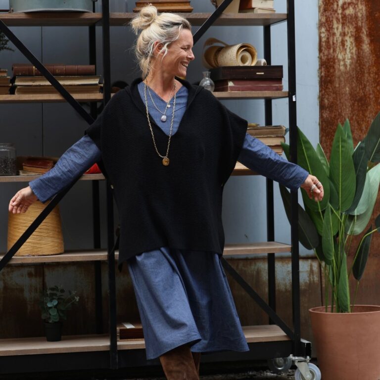 Quintessence - Robe Edmée — Jean de coton bleu – XXL