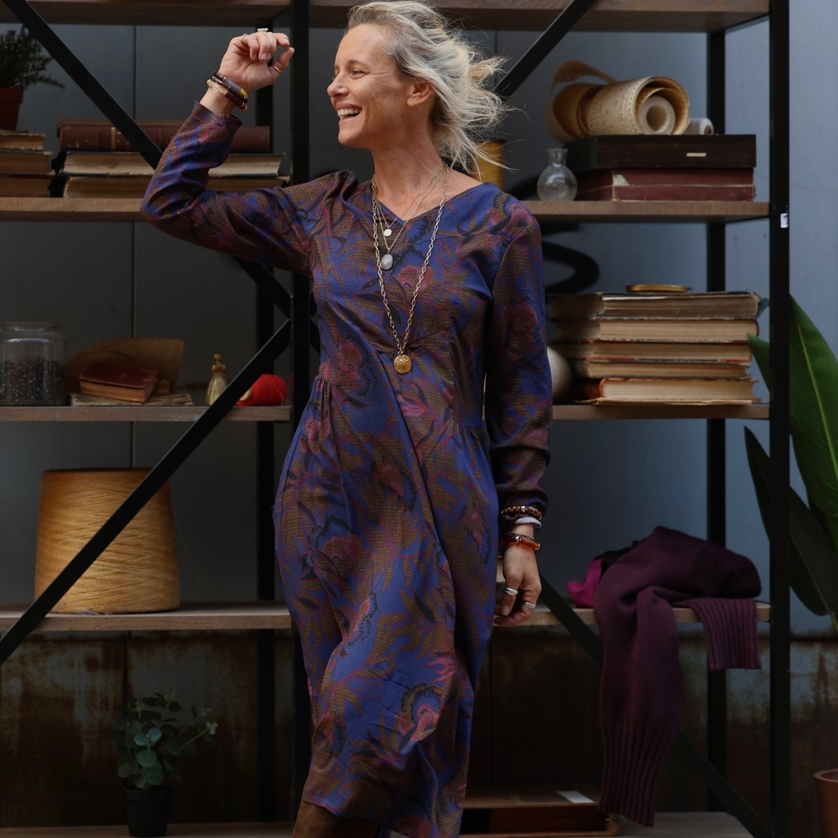 robe edmee viscose brume decosse 1444722 Quintessence - Robe Edmée — Viscose Brume d'Écosse – XXL