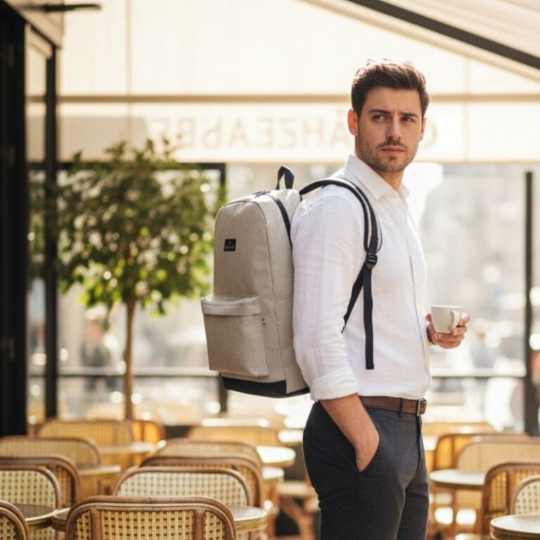 SAINT LAZARE - Sac à dos Made in France - Jules gris vert