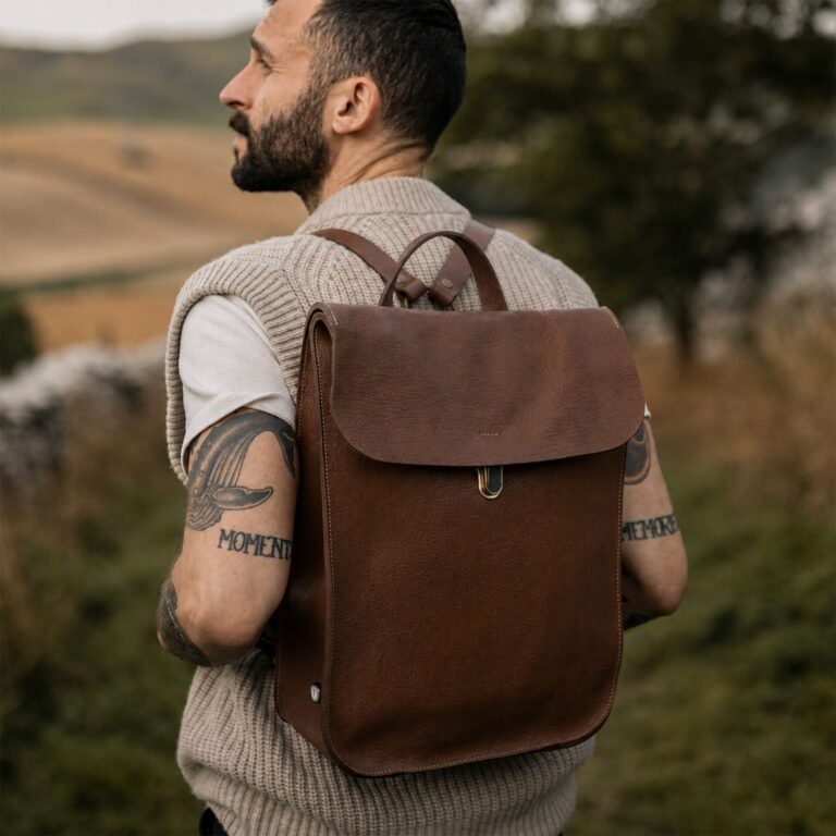 Bleu De Chauffe - Sac à dos Puncho - Brun ambré