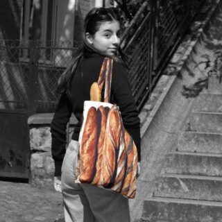 Maron Bouillie - Sac imprimé pains multiples en tissu
