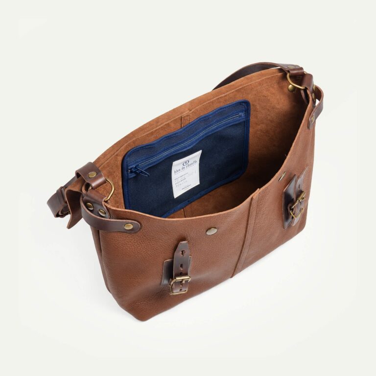 Bleu De Chauffe - Sac besace Lucien - Brun ambré