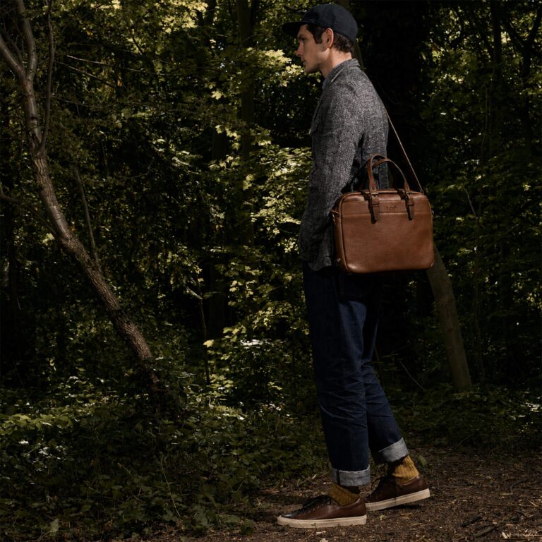 Bleu De Chauffe - Sac business Folder - Brun ambré
