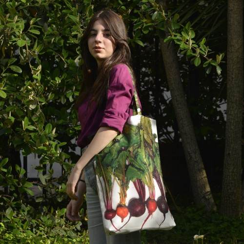sac de courses betteraves multicolores MARON BOUILLIE - Sac de shopping Betteraves multicolores – 2ème choix - petits défauts