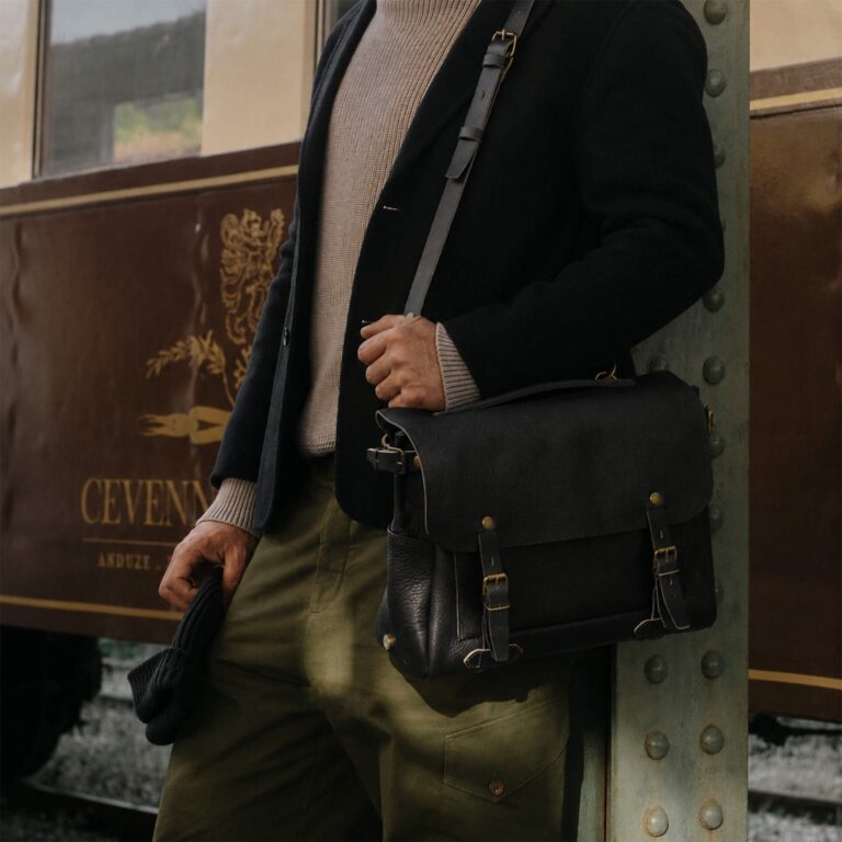Bleu De Chauffe - Sac Postier Eclair M - Noir