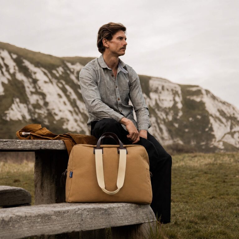 Bleu De Chauffe - Sac voyage aviateur Missak - Camel BM